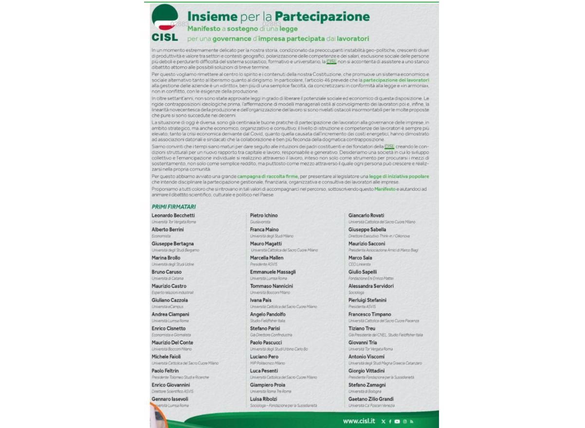 Manifesto Cisl